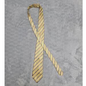 Donald J Trump Signature Collection Silk Tie Gold Yellow Blue Striped Power Tie
